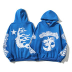 Letter Print Hooded Sweatshirt Men's Loose Long Sleeve Top Pi-Mart