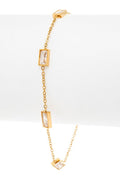Baguette Crystal Fringe Stainless Steel Adjustable Bracelet