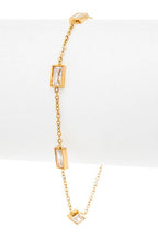 Baguette Crystal Fringe Stainless Steel Adjustable Bracelet
