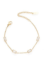 Baguette Crystal Fringe Stainless Steel Adjustable Bracelet