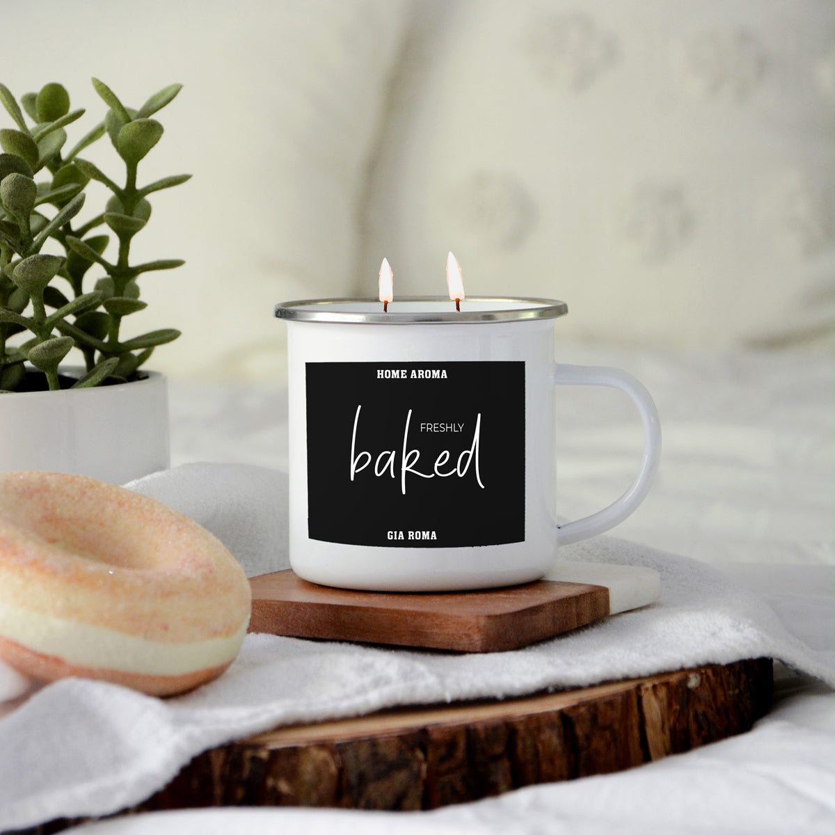 16oz Reusable Metal Candle Mug Scented Candle With Custom Label Color Option BandsCo Straps