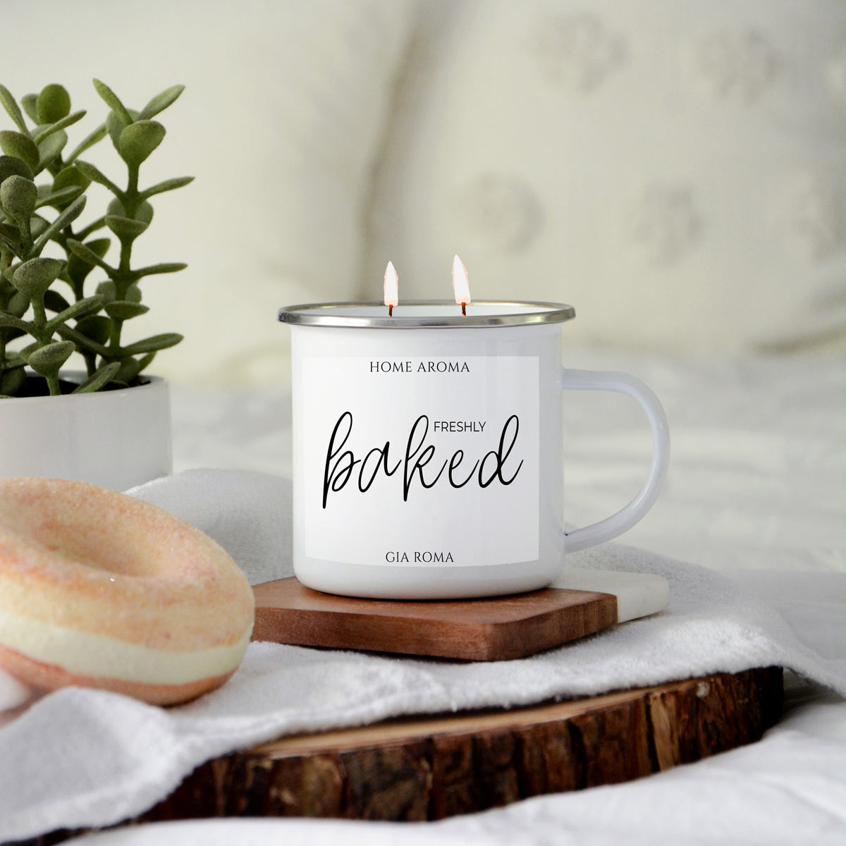 16oz Reusable Metal Candle Mug Scented Candle With Custom Label Color Option BandsCo Straps