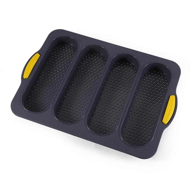 Baking Mold Food Grade 4 Grids Baguettes Silicone Mould Tray Anti-scalding Non-stick Bread Cake Molds Kitchen Tool Accessories Mold For Bread Baking  Loaves Bake Mold Loaf Muffin Pan Kitchen Baking Tools Stevvex