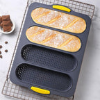 Baking Mold Food Grade 4 Grids Baguettes Silicone Mould Tray Anti-scalding Non-stick Bread Cake Molds Kitchen Tool Accessories Mold For Bread Baking  Loaves Bake Mold Loaf Muffin Pan Kitchen Baking Tools Stevvex