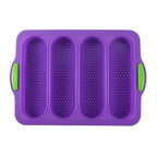 Baking Mold Food Grade 4 Grids Baguettes Silicone Mould Tray Anti-scalding Non-stick Bread Cake Molds Kitchen Tool Accessories Mold For Bread Baking  Loaves Bake Mold Loaf Muffin Pan Kitchen Baking Tools Stevvex