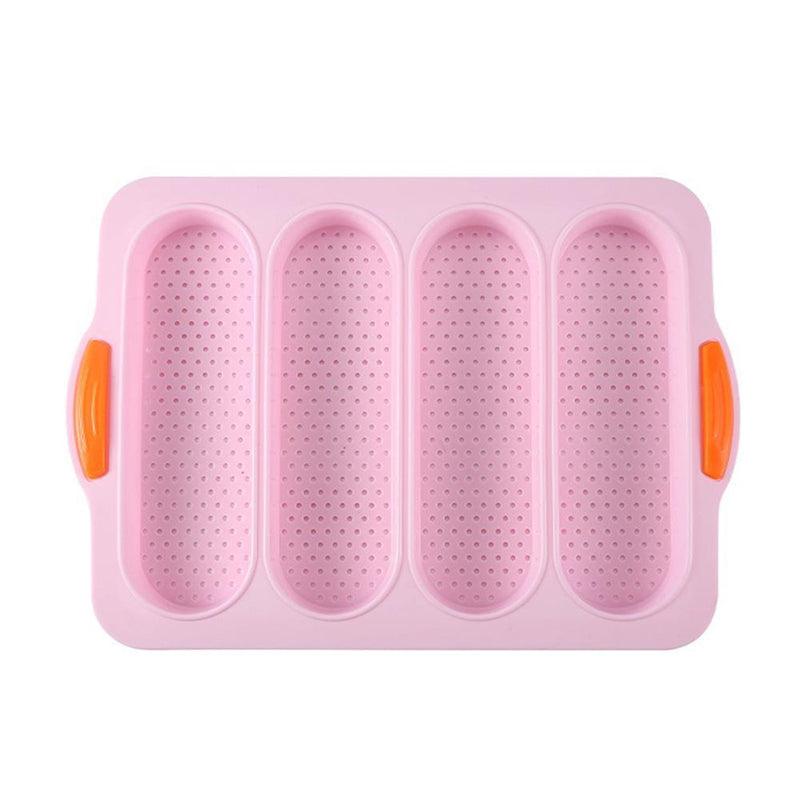Baking Mold Food Grade 4 Grids Baguettes Silicone Mould Tray Anti-scalding Non-stick Bread Cake Molds Kitchen Tool Accessories Mold For Bread Baking  Loaves Bake Mold Loaf Muffin Pan Kitchen Baking Tools Stevvex