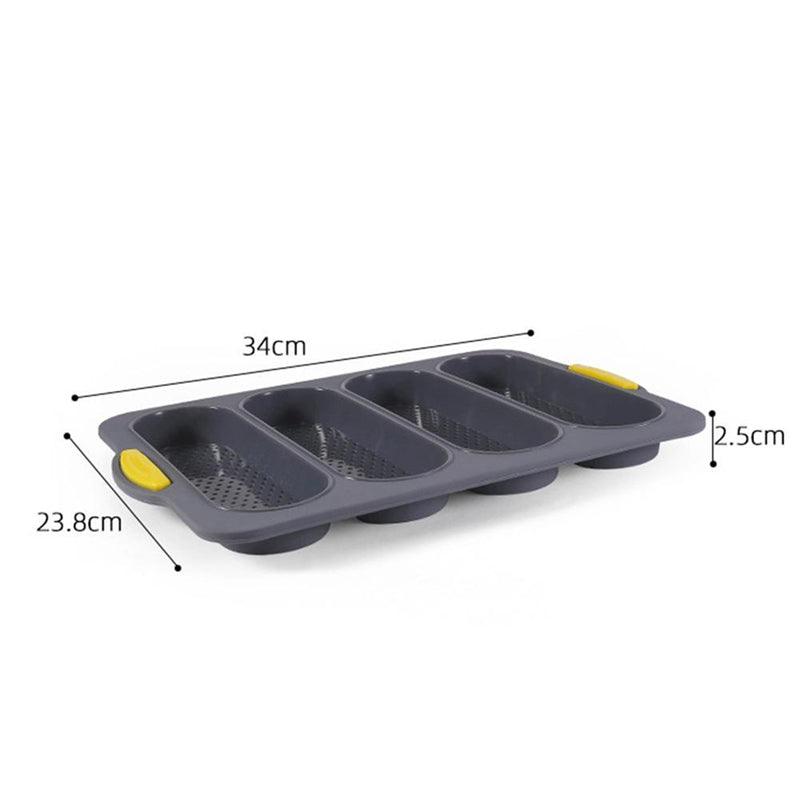 Baking Mold Food Grade 4 Grids Baguettes Silicone Mould Tray Anti-scalding Non-stick Bread Cake Molds Kitchen Tool Accessories Mold For Bread Baking  Loaves Bake Mold Loaf Muffin Pan Kitchen Baking Tools Stevvex