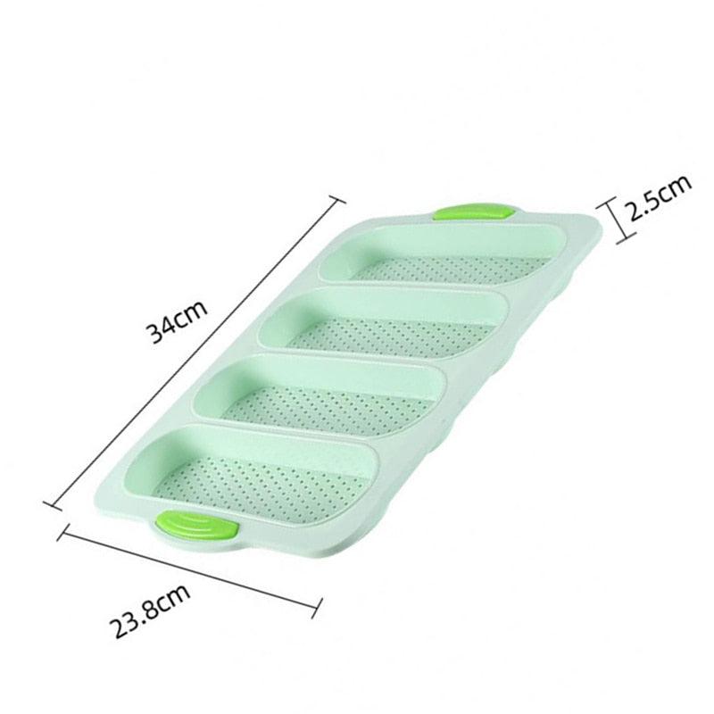 Baking Mold Food Grade 4 Grids Baguettes Silicone Mould Tray Anti-scalding Non-stick Bread Cake Molds Kitchen Tool Accessories Mold For Bread Baking  Loaves Bake Mold Loaf Muffin Pan Kitchen Baking Tools Stevvex