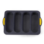 Baking Mold Food Grade 4 Grids Baguettes Silicone Mould Tray Anti-scalding Non-stick Bread Cake Molds Kitchen Tool Accessories Mold For Bread Baking  Loaves Bake Mold Loaf Muffin Pan Kitchen Baking Tools Stevvex