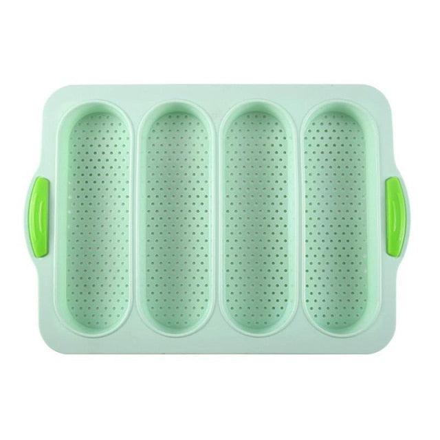 Baking Mold Food Grade 4 Grids Baguettes Silicone Mould Tray Anti-scalding Non-stick Bread Cake Molds Kitchen Tool Accessories Mold For Bread Baking  Loaves Bake Mold Loaf Muffin Pan Kitchen Baking Tools Stevvex