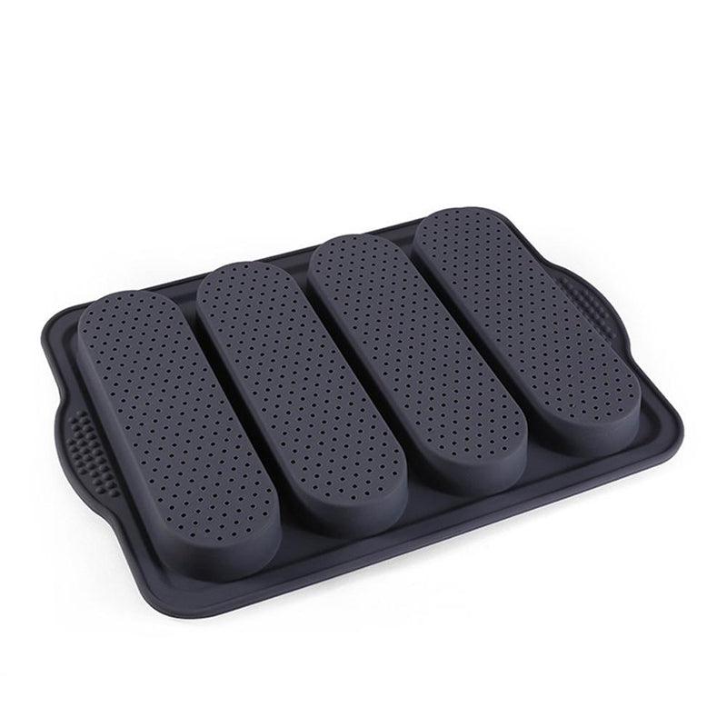 Baking Mold Food Grade 4 Grids Baguettes Silicone Mould Tray Anti-scalding Non-stick Bread Cake Molds Kitchen Tool Accessories Mold For Bread Baking  Loaves Bake Mold Loaf Muffin Pan Kitchen Baking Tools Stevvex