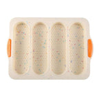 Baking Mold Food Grade 4 Grids Baguettes Silicone Mould Tray Anti-scalding Non-stick Bread Cake Molds Kitchen Tool Accessories Mold For Bread Baking  Loaves Bake Mold Loaf Muffin Pan Kitchen Baking Tools Stevvex