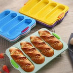 Baking Mold Food Grade 4 Grids Baguettes Silicone Mould Tray Anti-scalding Non-stick Bread Cake Molds Kitchen Tool Accessories Mold For Bread Baking  Loaves Bake Mold Loaf Muffin Pan Kitchen Baking Tools Stevvex