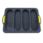 Baking Mold Food Grade 4 Grids Baguettes Silicone Mould Tray Anti-scalding Non-stick Bread Cake Molds Kitchen Tool Accessories Mold For Bread Baking  Loaves Bake Mold Loaf Muffin Pan Kitchen Baking Tools Stevvex