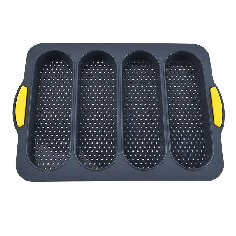 Baking Mold Food Grade 4 Grids Baguettes Silicone Mould Tray Anti-scalding Non-stick Bread Cake Molds Kitchen Tool Accessories Mold For Bread Baking  Loaves Bake Mold Loaf Muffin Pan Kitchen Baking Tools Stevvex