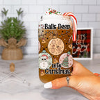 Balls Deep 17oz Christmas Mug Funny Holiday Cup With Ornament Design Humorous Seasonal Drinkware BandsCo Straps