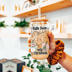 Balls Deep 17oz Christmas Mug Funny Holiday Cup With Ornament Design Humorous Seasonal Drinkware BandsCo Straps