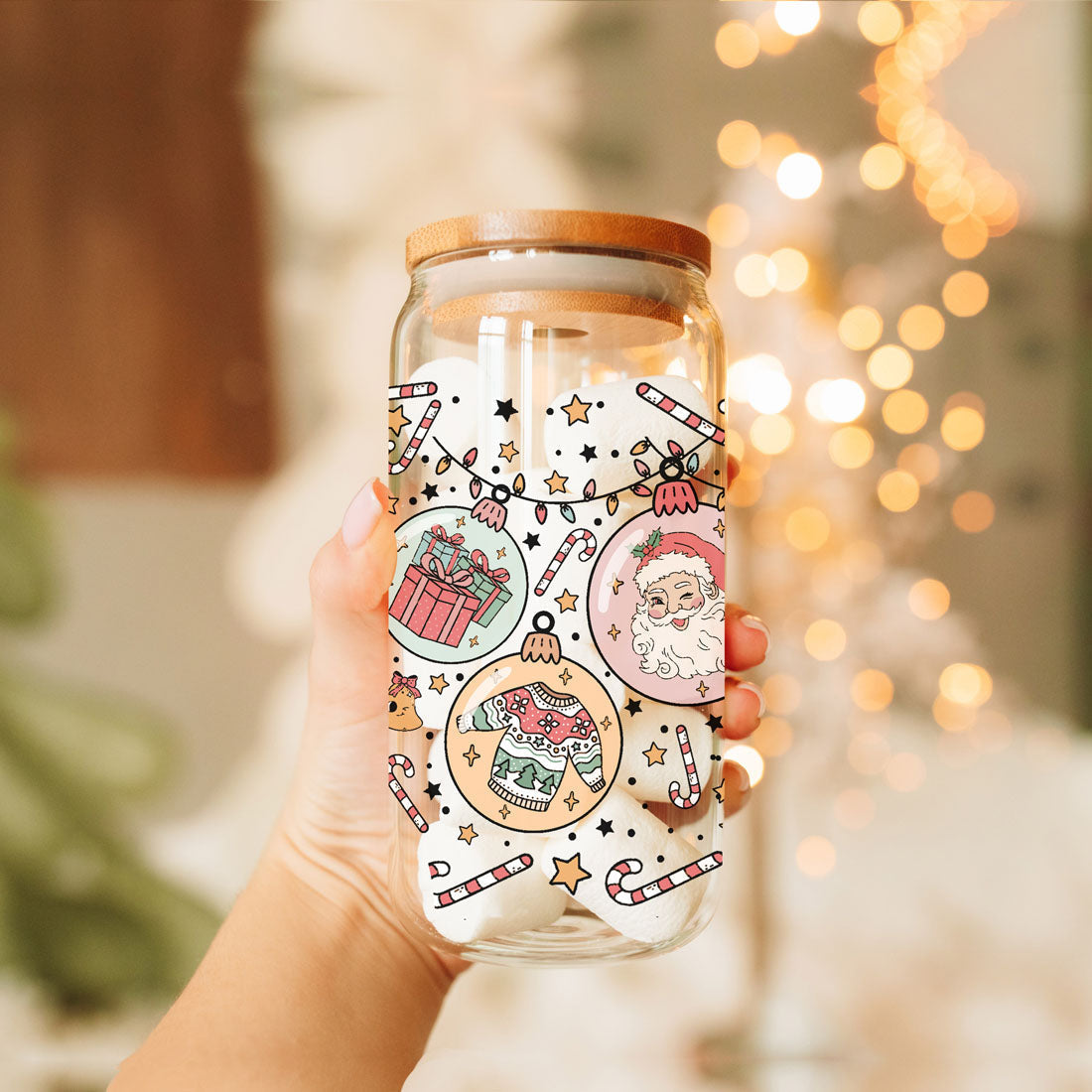Balls Deep 17oz Christmas Mug Funny Holiday Cup With Ornament Design Humorous Seasonal Drinkware BandsCo Straps