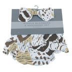 Bamboo Baby Ruffle Bloomer And Headband Set Animal Print