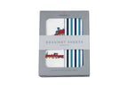 Bamboo Changing Pad Cover Vintage Train Reversible Striped