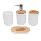 Bamboo Bathroom Accessories Set Plastic Bathroom Kit Soap Dispenser Toothbrush Cup Soap Dish Toilet Brush Holder Trash Can Bathroom Accessories Toothbrush Holder Toothbrush Cup Soap Dispenser Soap Dish Toilet Brush Holder Trash Can For Home Apartment Stevvex