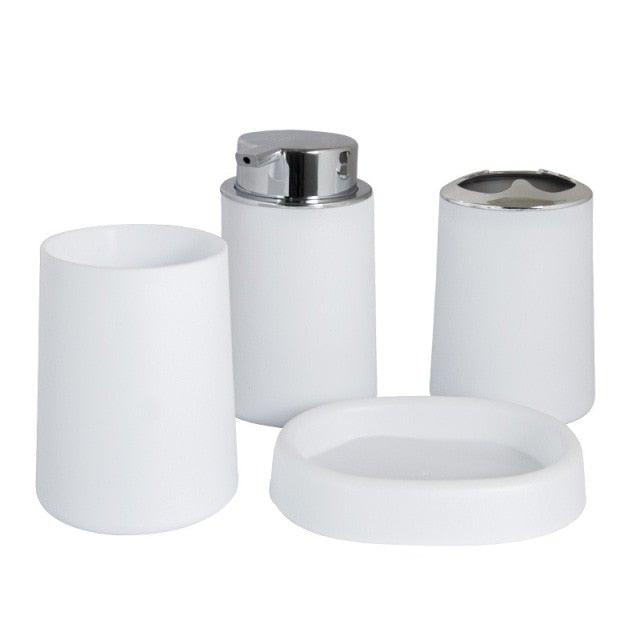 Bamboo Bathroom Accessories Set Plastic Bathroom Kit Soap Dispenser Toothbrush Cup Soap Dish Toilet Brush Holder Trash Can Bathroom Accessories Toothbrush Holder Toothbrush Cup Soap Dispenser Soap Dish Toilet Brush Holder Trash Can For Home Apartment Stevvex