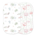 Bamboo Changing Pad Cover Bassinet Sheet Turtles Water Lily BandsCo Straps