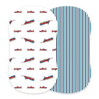 Bamboo Changing Pad Cover Vintage Train Reversible Striped