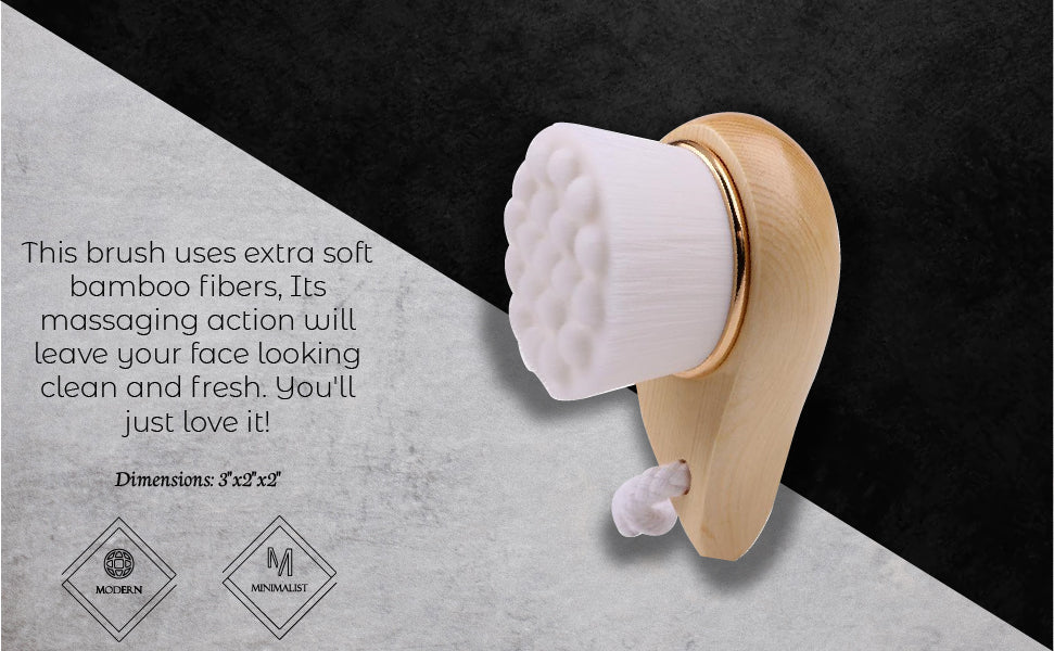 Bamboo Facial Exfoliating Brush Soft Superfine Fibers Pore Cleansing Brighten BandsCo Straps