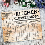 Bamboo Kitchen Conversion Board 12.75x10 Inch Measurement Countertop Decor Gift