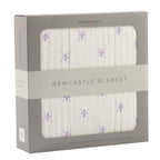Bamboo Muslin Baby Blanket Watercolor Star 47x47 White