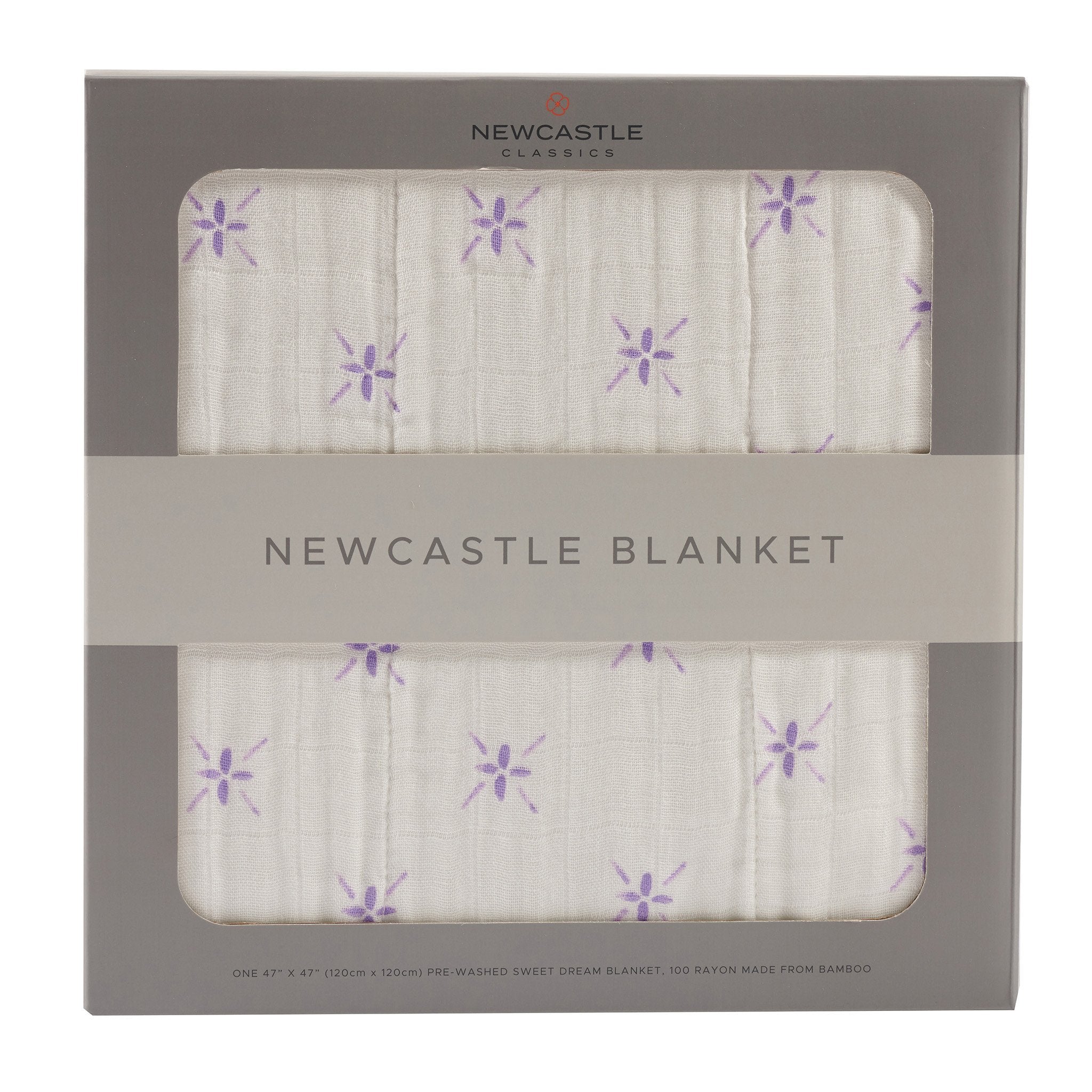 Bamboo Muslin Baby Blanket Watercolor Star 47x47 White