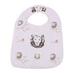 Bamboo Muslin Baby Snap Bibs 3 Pack Savannah Print Soft
