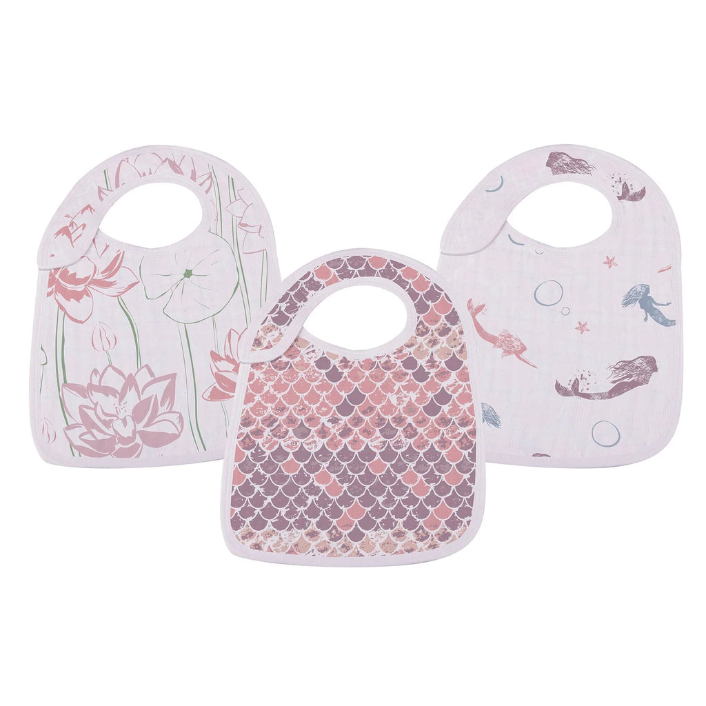 Bamboo Muslin Snap Bibs Under The Sea 3 Pack Soft Absorbent