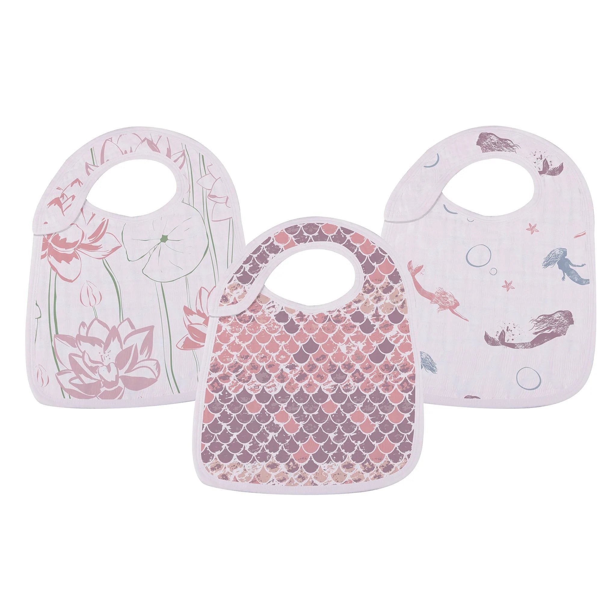 Bamboo Muslin Snap Bibs Under The Sea 3 Pack Soft Absorbent