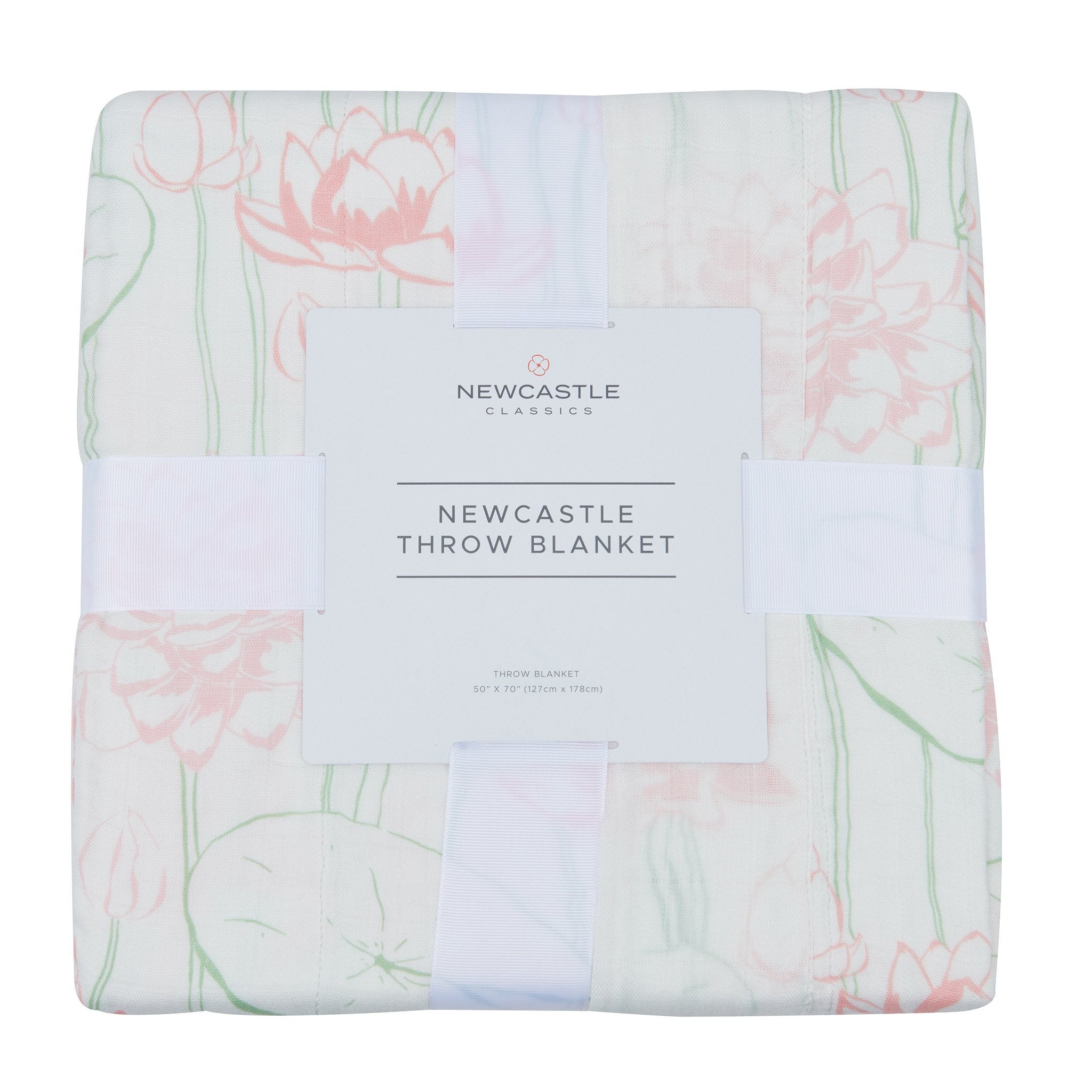 Bamboo Muslin Throw Blanket Water Lily Lightweight 50x70