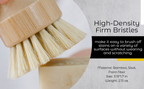 Bamboo Sisal Dish Brush Eco Friendly Firm Bristles For Dishes, Pans, Produce