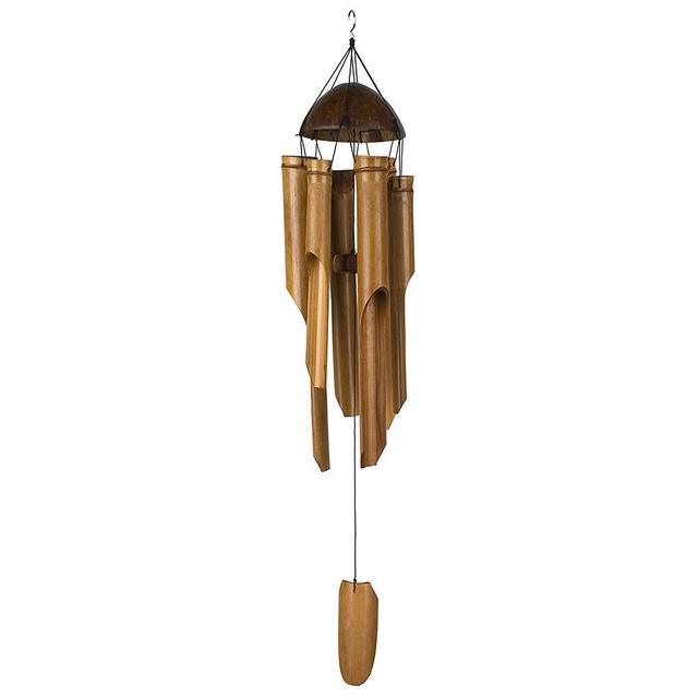 Bamboo Wind Chimes Handmade Hanging Big Bell Soothing Melodic Tones Indoor Outdoor Wall Hanging Wind Chimes Great As A Gift For Balcony Home Yard Garden Decorations For Mom Stevvex
