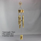 Bamboo Wind Chimes Pendant Balcony Outdoor Yard Garden Home Handmade Craft Wind Chimes With Rotating Hook Outdoor Decor Wind Chimes for Garden Patio Yard Home Antique Tubes Bell Handmade Wind Chime Wall Hanging Crafts Gift Stevvex
