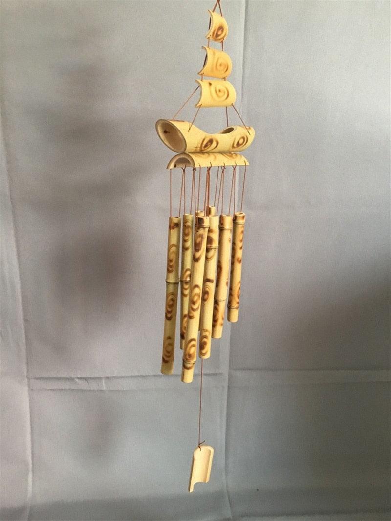 Bamboo Wind Chimes Pendant Balcony Outdoor Yard Garden Home Handmade Craft Wind Chimes With Rotating Hook Outdoor Decor Wind Chimes for Garden Patio Yard Home Antique Tubes Bell Handmade Wind Chime Wall Hanging Crafts Gift Stevvex