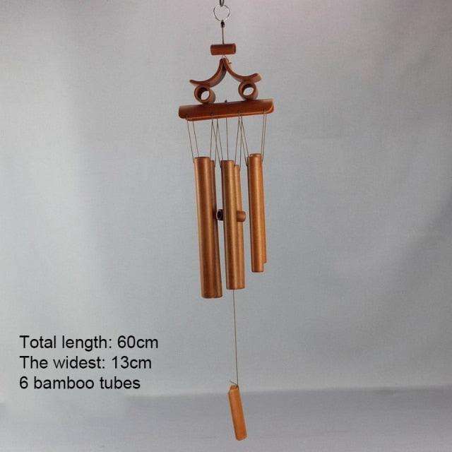 Bamboo Wind Chimes Pendant Balcony Outdoor Yard Garden Home Handmade Craft Wind Chimes With Rotating Hook Outdoor Decor Wind Chimes for Garden Patio Yard Home Antique Tubes Bell Handmade Wind Chime Wall Hanging Crafts Gift Stevvex