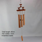 Bamboo Wind Chimes Pendant Balcony Outdoor Yard Garden Home Handmade Craft Wind Chimes With Rotating Hook Outdoor Decor Wind Chimes for Garden Patio Yard Home Antique Tubes Bell Handmade Wind Chime Wall Hanging Crafts Gift Stevvex