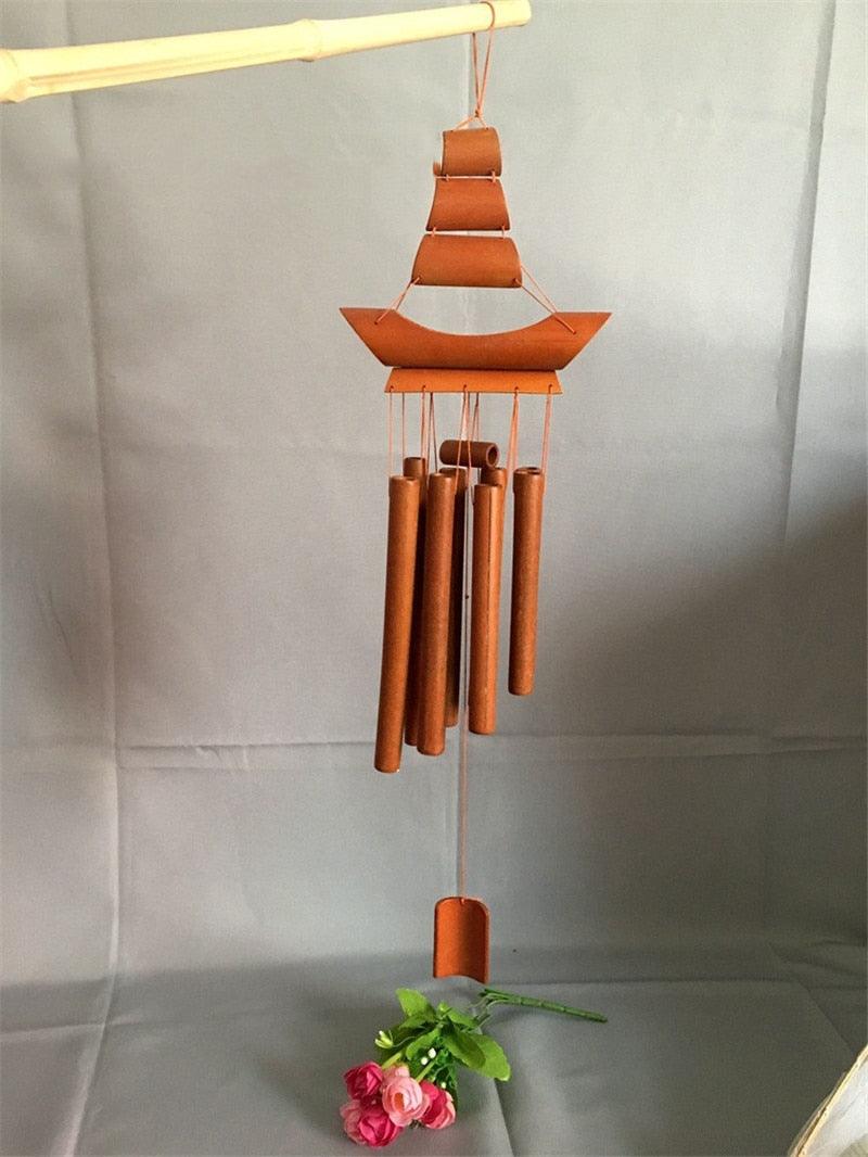 Bamboo Wind Chimes Pendant Balcony Outdoor Yard Garden Home Handmade Craft Wind Chimes With Rotating Hook Outdoor Decor Wind Chimes for Garden Patio Yard Home Antique Tubes Bell Handmade Wind Chime Wall Hanging Crafts Gift Stevvex