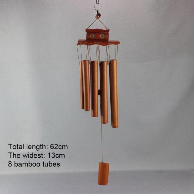 Bamboo Wind Chimes Pendant Balcony Outdoor Yard Garden Home Handmade Craft Wind Chimes With Rotating Hook Outdoor Decor Wind Chimes for Garden Patio Yard Home Antique Tubes Bell Handmade Wind Chime Wall Hanging Crafts Gift Stevvex