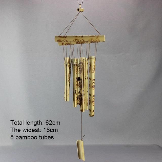 Bamboo Wind Chimes Pendant Balcony Outdoor Yard Garden Home Handmade Craft Wind Chimes With Rotating Hook Outdoor Decor Wind Chimes for Garden Patio Yard Home Antique Tubes Bell Handmade Wind Chime Wall Hanging Crafts Gift Stevvex