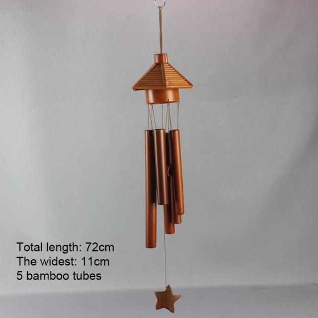 Bamboo Wind Chimes Pendant Balcony Outdoor Yard Garden Home Handmade Craft Wind Chimes With Rotating Hook Outdoor Decor Wind Chimes for Garden Patio Yard Home Antique Tubes Bell Handmade Wind Chime Wall Hanging Crafts Gift Stevvex