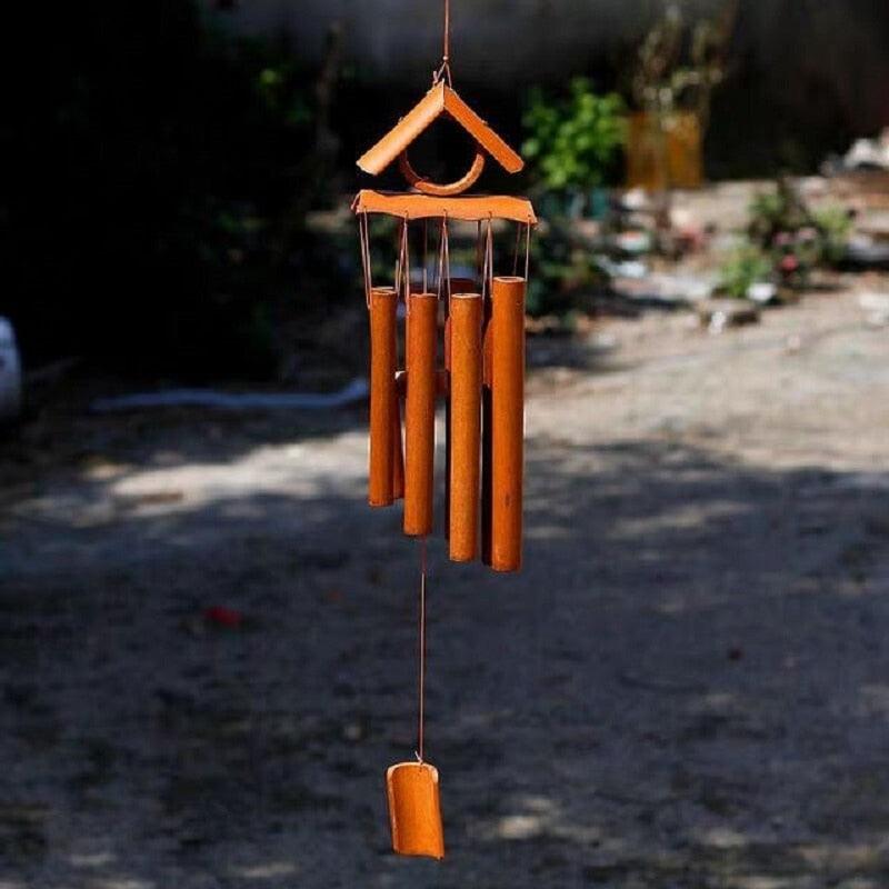 Bamboo Wind Chimes Pendant Balcony Outdoor Yard Garden Home Handmade Craft Wind Chimes With Rotating Hook Outdoor Decor Wind Chimes for Garden Patio Yard Home Antique Tubes Bell Handmade Wind Chime Wall Hanging Crafts Gift Stevvex