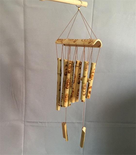 Bamboo Wind Chimes Pendant Balcony Outdoor Yard Garden Home Handmade Craft Wind Chimes With Rotating Hook Outdoor Decor Wind Chimes for Garden Patio Yard Home Antique Tubes Bell Handmade Wind Chime Wall Hanging Crafts Gift Stevvex