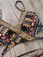 Bandage Bikini String Strappy Swim Wear Bathing Suit Swimsuit Beachwear Swimwear Women Bikini Women's Halter Bandage Bikini Strappy Bottom Two Piece Swimsuits Stevvex