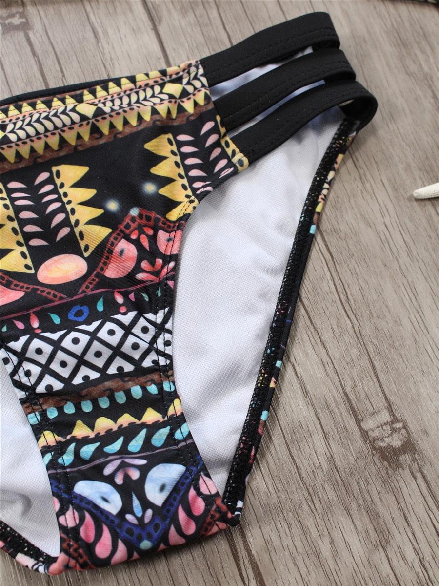 Bandage Bikini String Strappy Swim Wear Bathing Suit Swimsuit Beachwear Swimwear Women Bikini Women's Halter Bandage Bikini Strappy Bottom Two Piece Swimsuits Stevvex